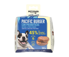Cargar imagen en el visor de la galería, "Snack para perros Petfood Factory Hamburguesa de Pescados del Pacífico 260g premio natural rico en Omega-3 - La Mascotería de Andrea"
