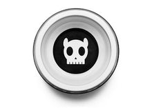 Cargar imagen en el visor de la galería, "Plato para perros pequeños Zee.Dog Bowl The Boss Black talla S con base de goma antideslizante y diseño de calavera negra - La Mascotería de Andrea"
