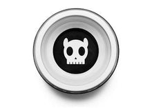 Cargar imagen en el visor de la galería, "Plato para perros grandes Zee.Dog Bowl The Boss Black talla L con base de goma antideslizante y diseño de calavera - La Mascotería de Andrea"
