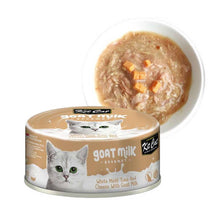 Cargar imagen en el visor de la galería, "Alimento húmedo para gatos Kit Cat Goat Milk Gourmet sabor Atún y Queso 70g con leche de cabra para digestión sensible - La Mascotería de Andrea"
