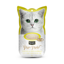 Cargar imagen en el visor de la galería, Kit Cat Purr Puree CHICKEN &amp; FIBER (HAIRBALL) snack  cremoso con pollo y fibra natural que ayuda a reducir las bolas de pelo.
