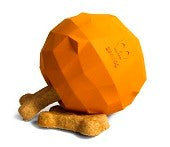 Cargar imagen en el visor de la galería, "Juguete para perro Zee.Dog Super Orange, naranja de caucho natural resistente para perros masticadores, juguete rellenable de premios con textura para limpieza dental - La Mascotería de Andrea"

