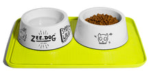 Cargar imagen en el visor de la galería, "Tapete para platos de perro y gato Zee.Mat Lime color verde neón de caucho natural antideslizante con borde para retener líquidos - La Mascotería de Andrea"
